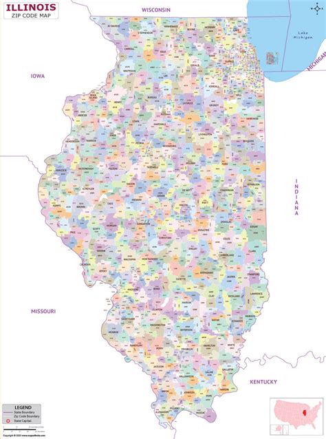 Map of Illinois zip codes